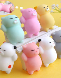 Outee 12 Pcs Mochi Animals Toys Mochi Cat Stress Relief Toys Mochi Animals Party Favors for Kids Mini Animals Cat for Kids Adults
