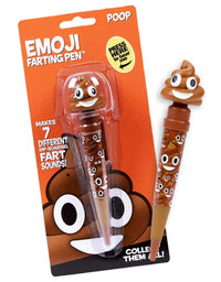 Farting Poop Emoji Pen - Makes 7 Funny Fart Sounds - Cute Smiling Poop Face Emoticon Ballpoint Pens - Talking Joke Toy for Teen Boys & Girls - Fun Silly Cool Easter Surprise Gifts for Kids & Adults
