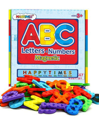 MAGTiMES Magnetic Letters and Numbers for Educating Kids in Fun -Educational Alphabet Refrigerator Magnets -112 Pieces (Letters and Numbers)
