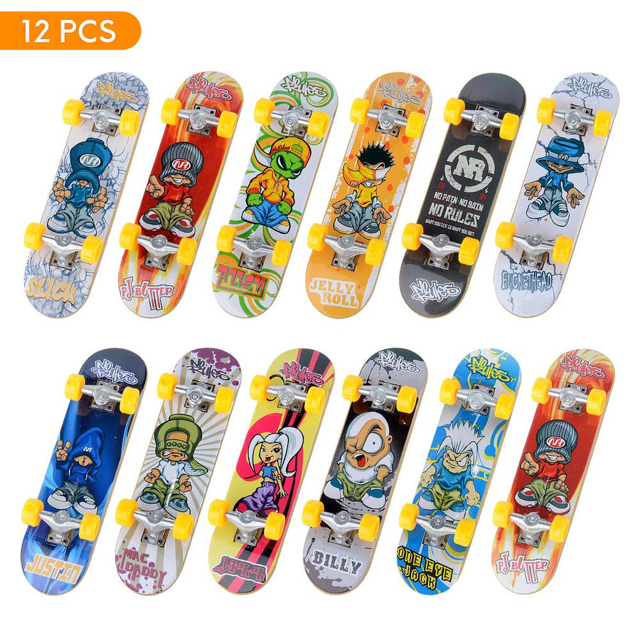 Mini Fingerboard Finger Skateboards Toy 12 PCS, TIME4DEALS Professional Fingerboards Finger Board Toy Set Creative Fingertips Movement Mini Skateboards Finger Sports Party Favors Kids Novelty Toy Gift