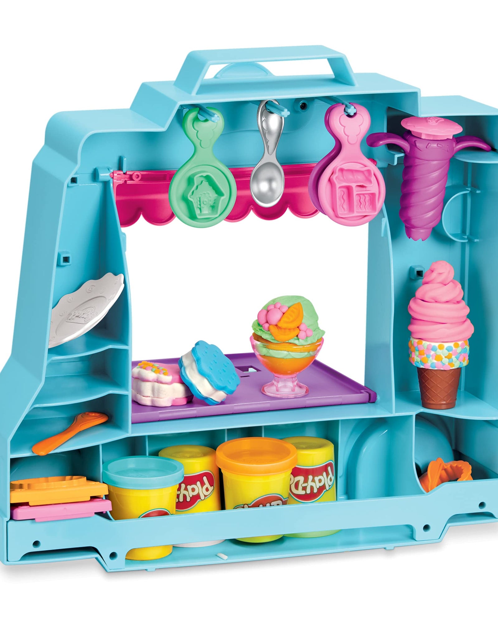 Play-Doh Ice Cream Truck Playset, Pretend Play Toy for Kids 3 Years and Up with 20 Tools, 5 Modeling Compound Colors, Over 250 Possible Combinations