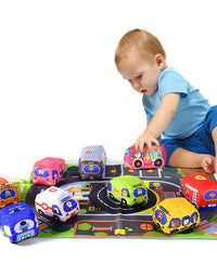 Soft Car Toy Set with Play Mat for 1 Year Old Baby,Toddlers,Boys and Girls ( 9 Vehicle and a Play mat/Storage Bag) | Baby Toys 12-18 Months| Toys for 1 Year Old boy
