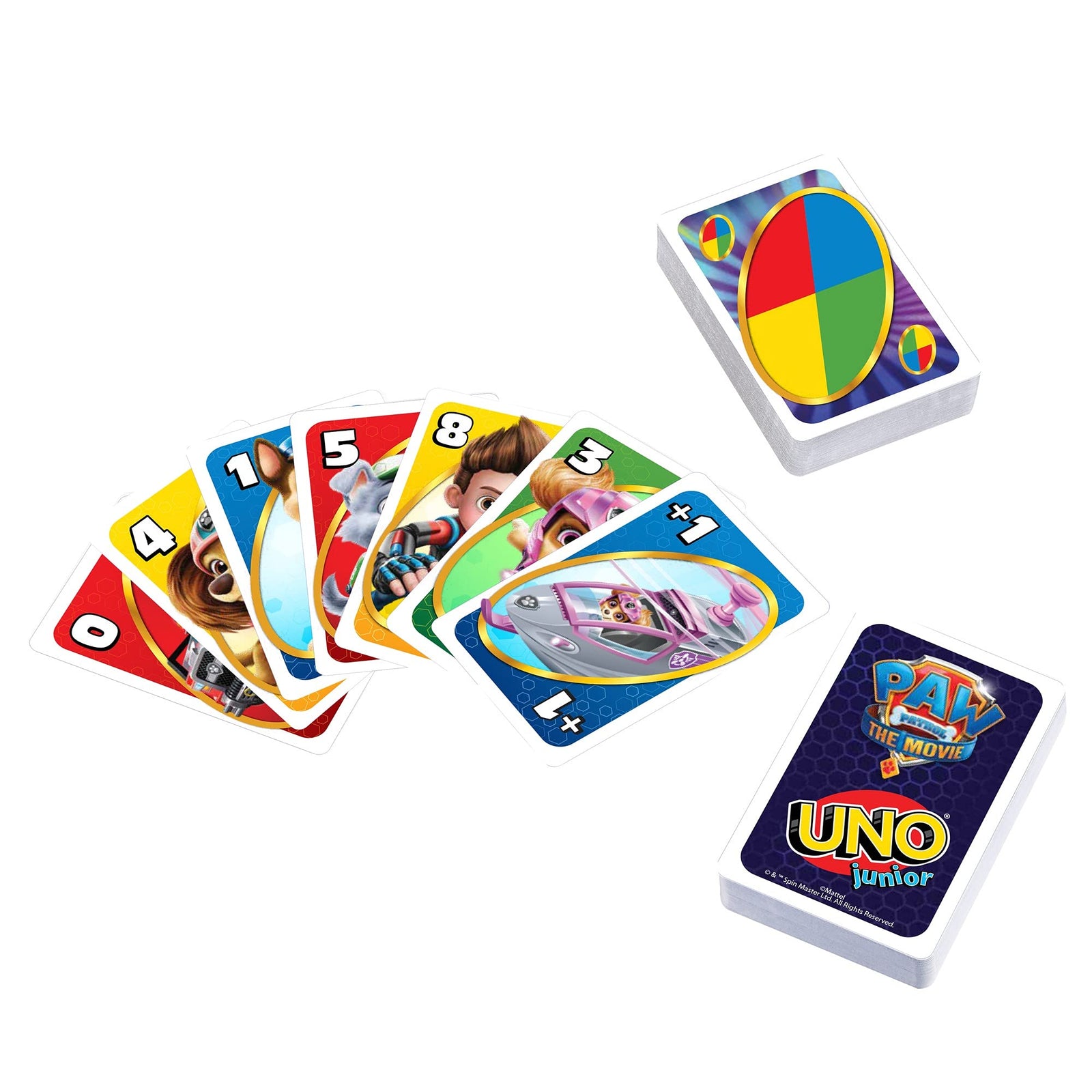 UNO Junior PAW Patrol Card Game with 56 Cards 2-4 Players, Gift for Kids 3 Years Old & Up,Multicolor,HGD13