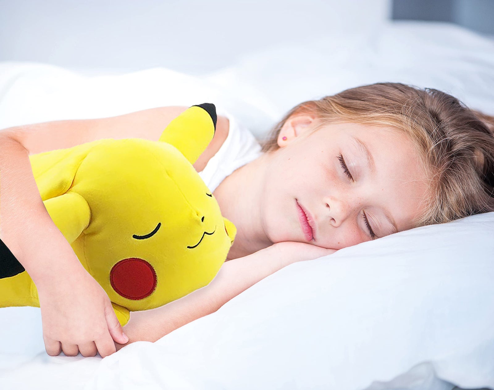 Pokemon 18” Plush Sleeping Pikachu - Cuddly Must Have Fans - Plush Perfect for Traveling, Car Rides, Nap Time, and Play Time!