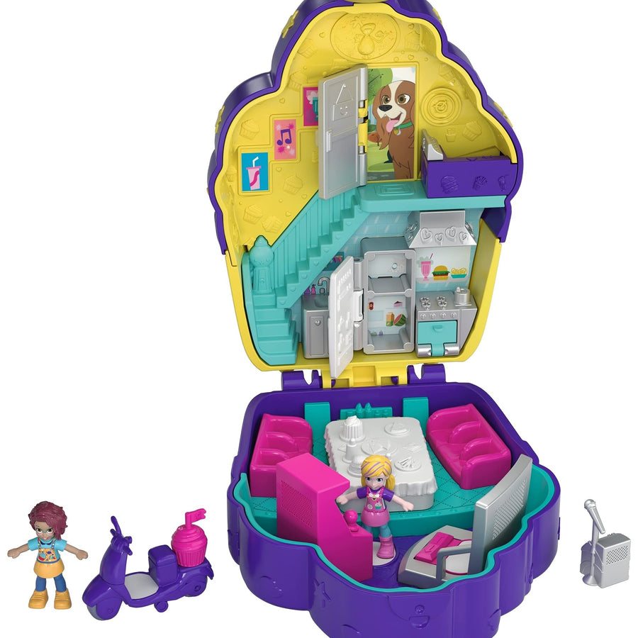 Polly Pocket Pocket World Cupcake Compact with Surprise Reveals, Micro Dolls & Accessories [Amazon Exclusive], multicolor, standard (FRY36)