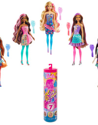 Barbie Color Reveal Doll with 7 Surprises: 4 Bags Contain Skirt, Shoes, Earrings & Brush; Water Reveals Confetti-Print; Doll’s Look & Color Change on Hair & Face; Party Series
