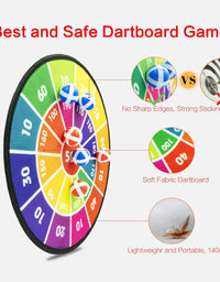 Toys Darts Games - Dart Board for Kids with 12 Balls - Boys Gifts Girls Toys for Indoor Outdoor Play, Birthday Party Throwing Target Games for Children Age 3 4 5 6 7 8 9 10 11 12 13 Year Old and Up
