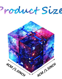 Fidget Toys Infinity Cube, Fidget Blocks for Stress and Anxiety Relief Mini Preschool Toys, Fidget Cube Toy Relaxing Hand-Held for Adults and Kids, Killing Time for ADD/ADHD/OCD (Starry Sky) Eoqiza
