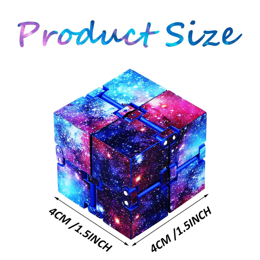 Fidget Toys Infinity Cube, Fidget Blocks for Stress and Anxiety Relief Mini Preschool Toys, Fidget Cube Toy Relaxing Hand-Held for Adults and Kids, Killing Time for ADD/ADHD/OCD (Starry Sky) Eoqiza