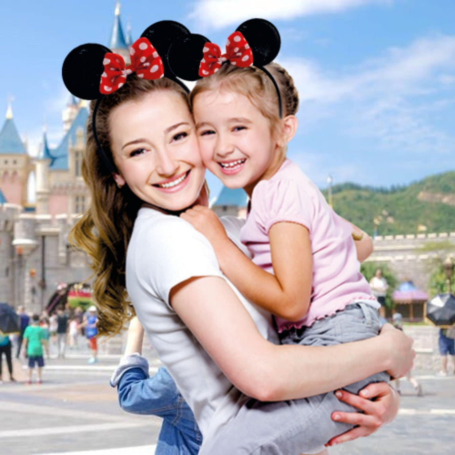 Disney Minnie Mouse Ears, Set of 2 Headbands for Mommy and Me, Matching for Adult and Little Girl