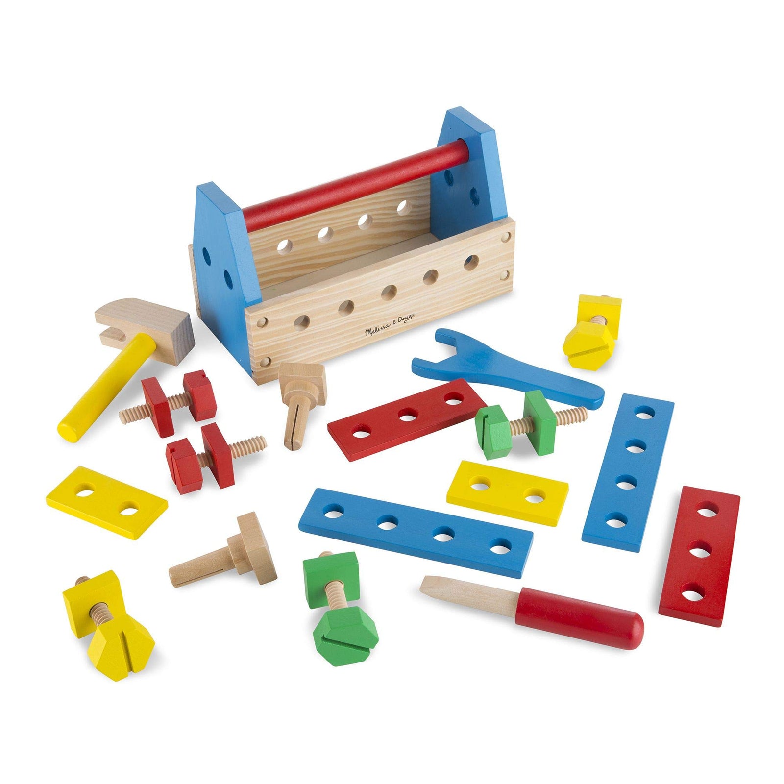 Melissa & Doug Take-Along Tool Kit Wooden Construction Toy (24 pcs)