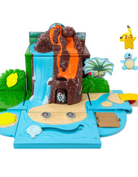 Pokemon Carry ‘N’ Go Volcano Playset with 4 Included 2-inch, Pikachu, Charmander, Bulbasaur, and Squirtle! Bring Everywhere - Playsets for Kids Fans
