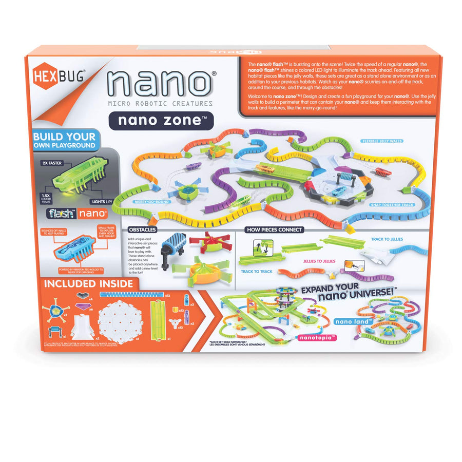 HEXBUG Flash Nano Nano Zone - Colorful Sensory Playset for Kids - Build Your Own Zone - Over 60 Pieces and Batteries Included