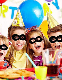 3 Pcs Superhero Felt Eye Mask, Black Super Hero Mask, Half Mask, Halloween Dress Up Masks with Adjustable Elastic Rope- Great Party Cosplay Accessories
