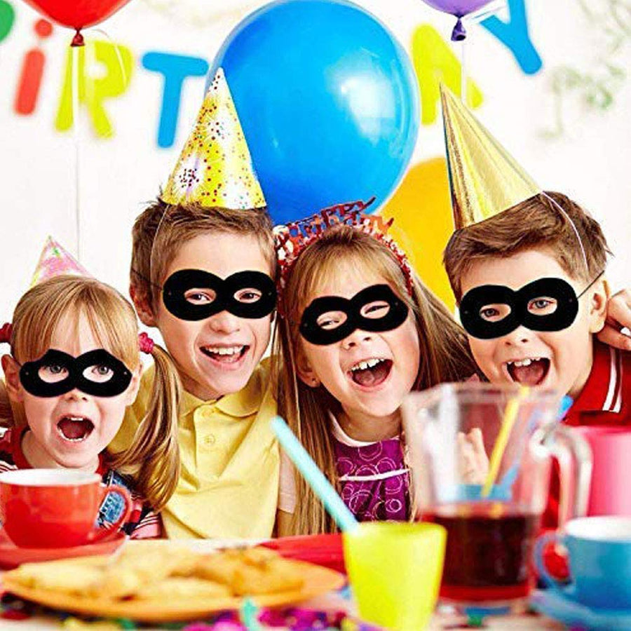 3 Pcs Superhero Felt Eye Mask, Black Super Hero Mask, Half Mask, Halloween Dress Up Masks with Adjustable Elastic Rope- Great Party Cosplay Accessories