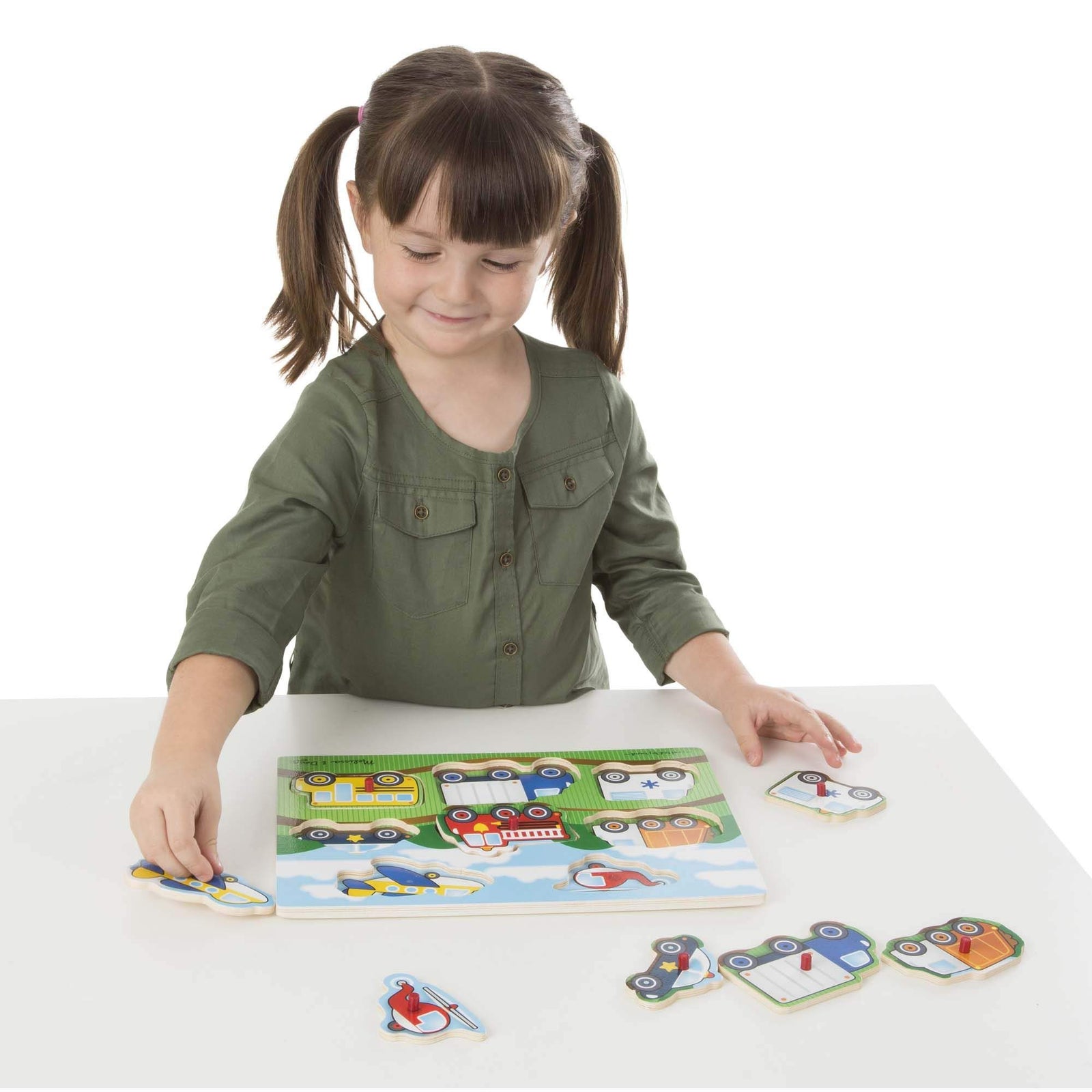 Melissa & Doug Vehicles Wooden Peg Puzzle (8 pcs)