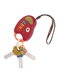 B. toys – FunKeys Toy – Funky Toy Keys for Toddlers and Babies – Toy Car Keys and Red remote with Light and Sounds – Non-Toxic
