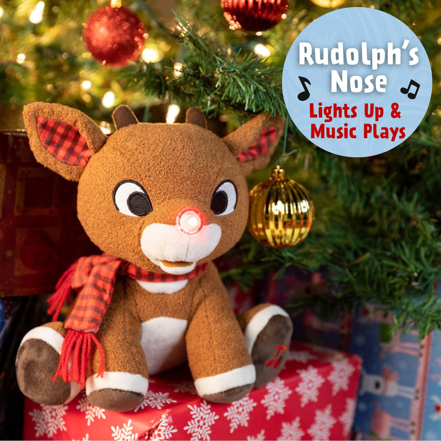 Rudolph the Red - Nosed Reindeer - Stuffed Animal Plush Toy with Music & Lights