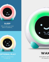 LittleHippo Mella Ready to Rise Children's Trainer, Alarm Clock, Night Light Sleep Sounds Machine (Arctic Blue), Standard
