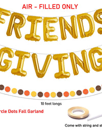 Friends Giving Decoration Gold Foil Letter 16 Inches Tall Balloons Banner Thanksgiving Centerpiece Friends Party Backdrop Fall Decor Circle Dots Garlands…
