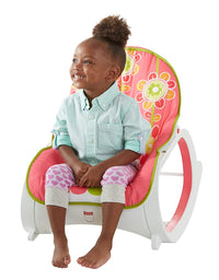 Fisher-Price Infant-to-Toddler Rocker Floral Confetti, stationary baby seat and rocking chair with toys
