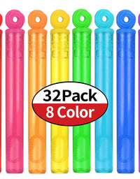 32-Piece 8 Colors Mini Bubble Wands Assortment Party Favors Toys for Kids Child, Christmas Celebration,Thanksgiving New Year, Themed Birthday,Wedding, Bath Time,Summer Outdoor Gifts for Girls Boys
