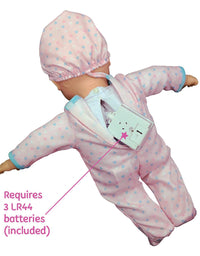 Baby Magic Crib Time Fun (6556), 12” Soft body baby doll, 6 different baby sounds, molded crib, accessories and bonus outfit. Age 2+, Caucasian [Amazon Exclusive]

