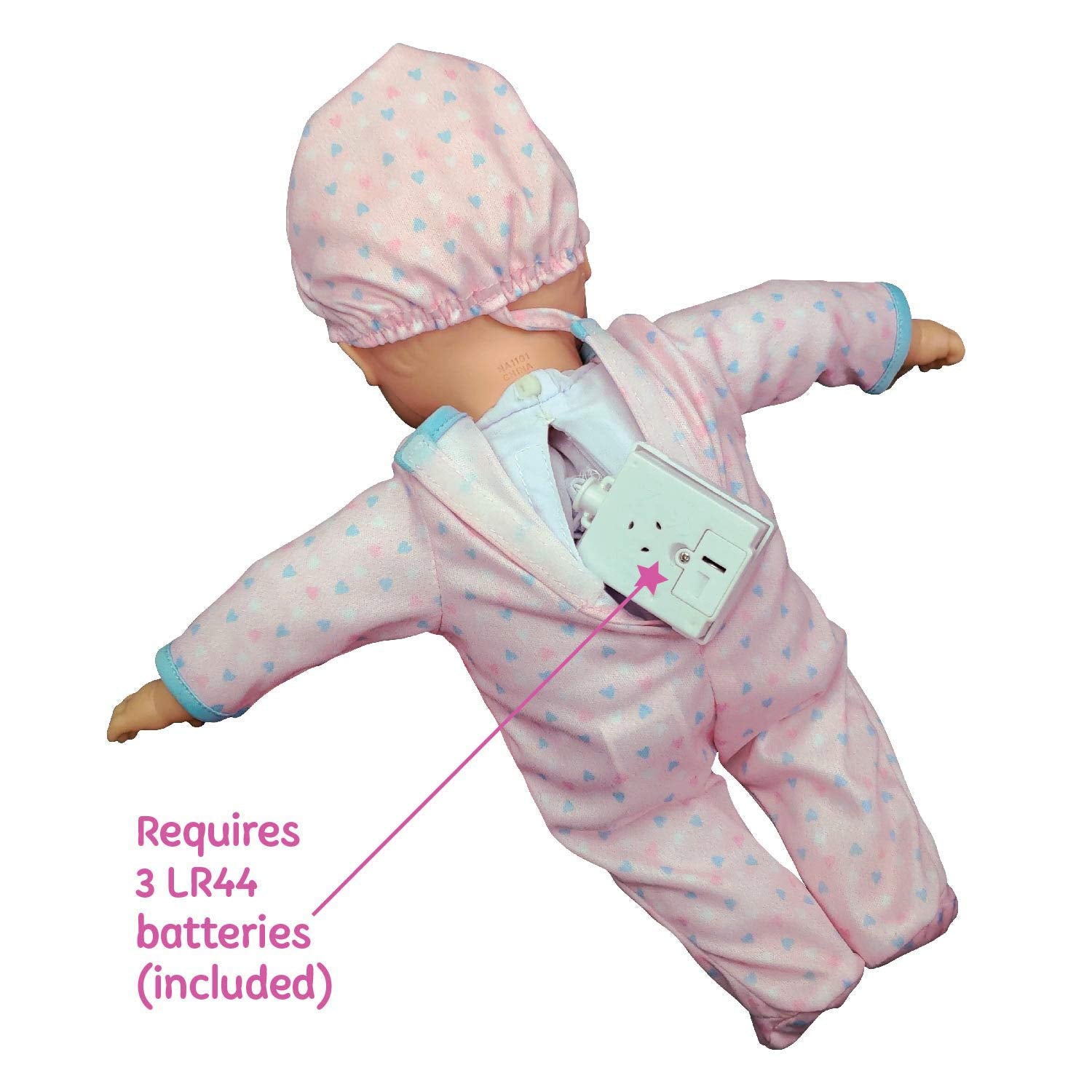 Baby Magic Crib Time Fun (6556), 12” Soft body baby doll, 6 different baby sounds, molded crib, accessories and bonus outfit. Age 2+, Caucasian [Amazon Exclusive]