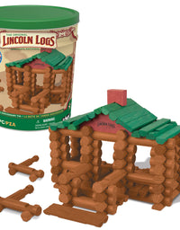Lincoln Logs –100th Anniversary Tin-111 Pieces-Real Wood Logs-Ages 3+ - Best Retro Building Gift Set for Boys/Girls - Creative Construction Engineering – Top Blocks Game Kit - Preschool Education Toy, Brown (854)
