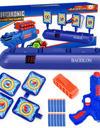BAODLON Digital Shooting Targets with Foam Dart Toy Gun, Electronic Scoring Auto Reset 4 Targets Toys, Fun Toys for Age of 5, 6, 7, 8, 9, 10+ Years Old Kids, Boys & Girls, Compatible with Nerf Toys
