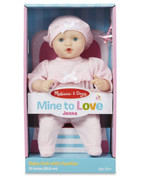 Melissa & Doug Mine to Love Jenna 12" Soft Body Baby Doll With Romper, Hat
