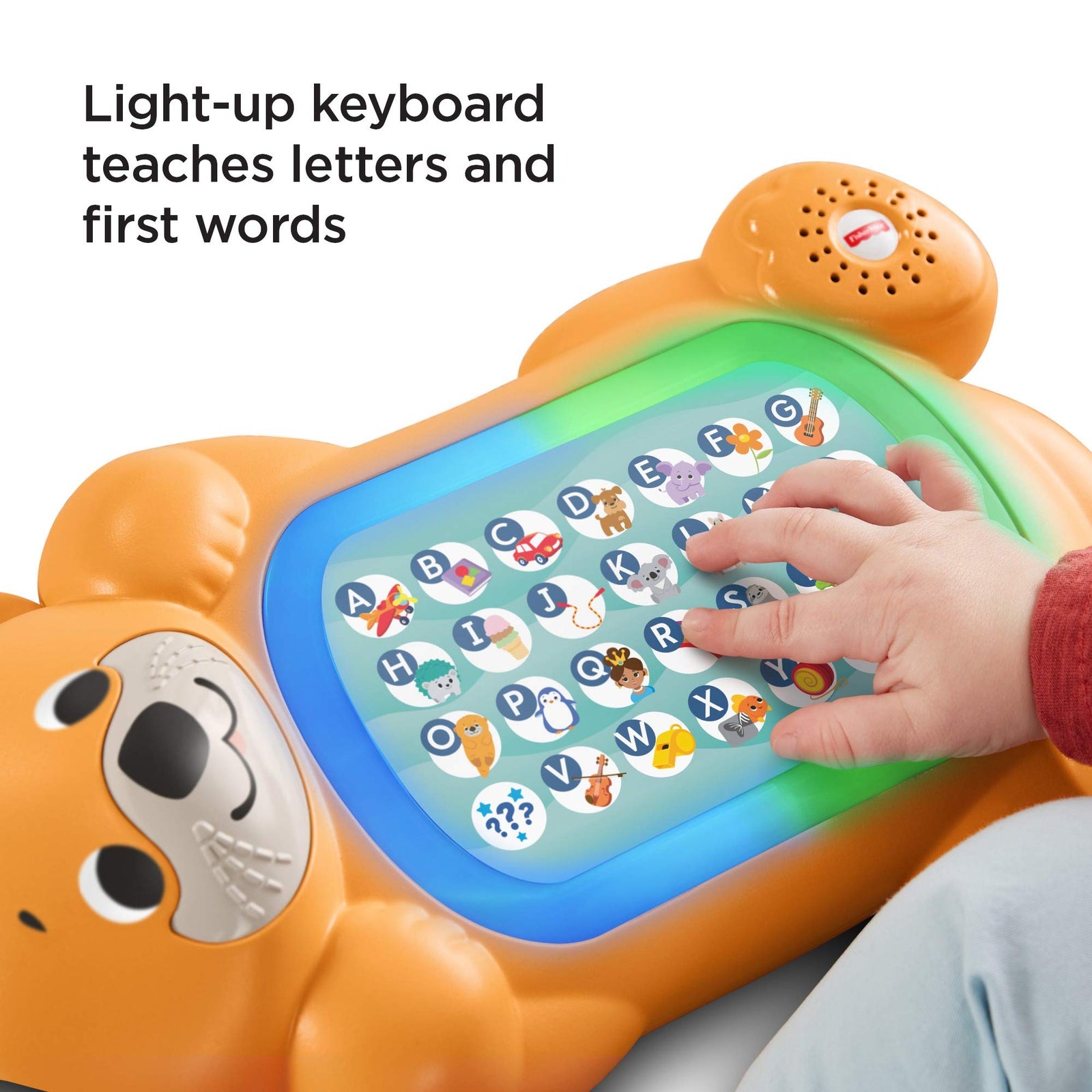 Fisher-Price Linkimals A to Z Otter - Interactive Educational Toy with Music & Lights for Baby Ages 9 Months & Up, Multicolor
