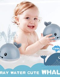 ZHENDUO Baby Bath Toys, Whale Automatic Spray Water Bath Toy with LED Light, Induction Sprinkler Bathtub Shower Toys for Toddlers Kids Boys Girls, Pool Bathroom Toy for Baby (Gray)
