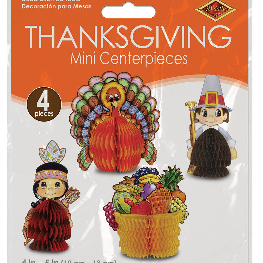 Beistle 4-Pack Decorative Thanksgiving Playmates, 4-Inch-5-Inch