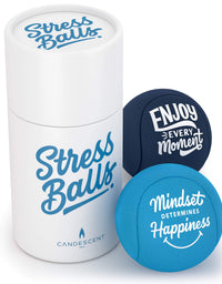 Candescent Stress Balls - Hand Therapy Relief for Anxiety, Fidget, Tension, Exercise Strengthener - Motivational Toys for Adults & Kids - Set of 2
