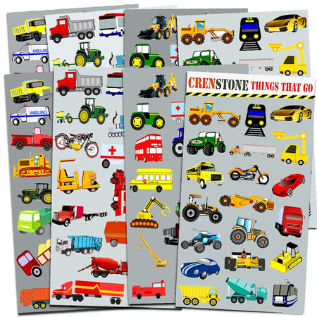 Cars and Trucks Stickers Party Supplies Pack Toddler -- Over 160 Stickers (Cars, Fire Trucks, Construction, Buses & More!)