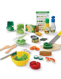 Melissa & Doug Slice and Toss Salad Play Food Set – 52 Wooden and Felt Pieces
