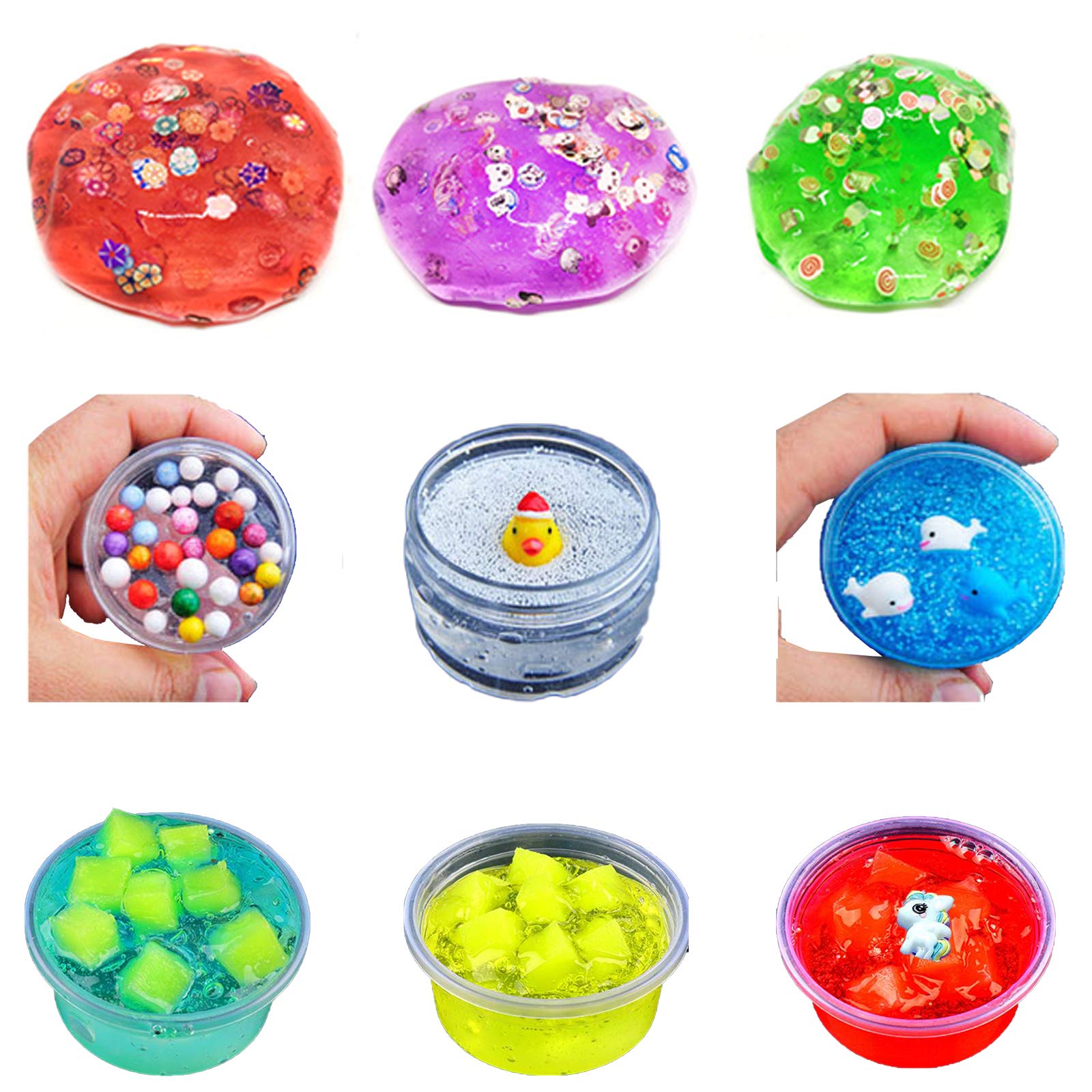 Slime Kit,Slime 24 and Clay 6 DIY Slime Kit for Girls Boys Kids,108Pcs Big Slime Making Kit Clear Slime,48 Glitters,Slime Supplies for Party Favors,Kids Gift Ages 3+