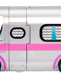 LOL Surprise OMG Glamper Fashion Camper Doll Playset with 55+ Surprises, Fully-Furnished with Light Up Pool, Water Slide, Bunk Beds, Cafe, BBQ Grill, DJ Booth - Gift Toy for Girls Ages 4 5 6 7+ Years

