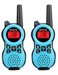 Retevis RT38 Walkie Talkies for Kids,Toys with 22 CH Flashlight,USB Charging Port,Mini Hands Free Walkie Talkie Toy Gifts for Boys Girls Aged 6-12,Camping Hiking Outdoors(Blue, 2 Pack)
