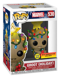 Funko POP! Marvel Holiday Groot with Lights (Glow in The Dark), Exclusive
