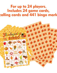 Fancy Land Thanksgiving Bingo Game 24 Players for Kids Holiday Party Craft Supplies
