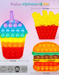 iTechjoy Fidget Toys Set, Bubble Popping Push Popper Sensory Fidget Toys, Pop On Its Stress Relief Toy Popits for Autism,ADD,ADHD, Educational Game Toy for Kids Adults,Hamburger&Fries&Coke Cup Shapes
