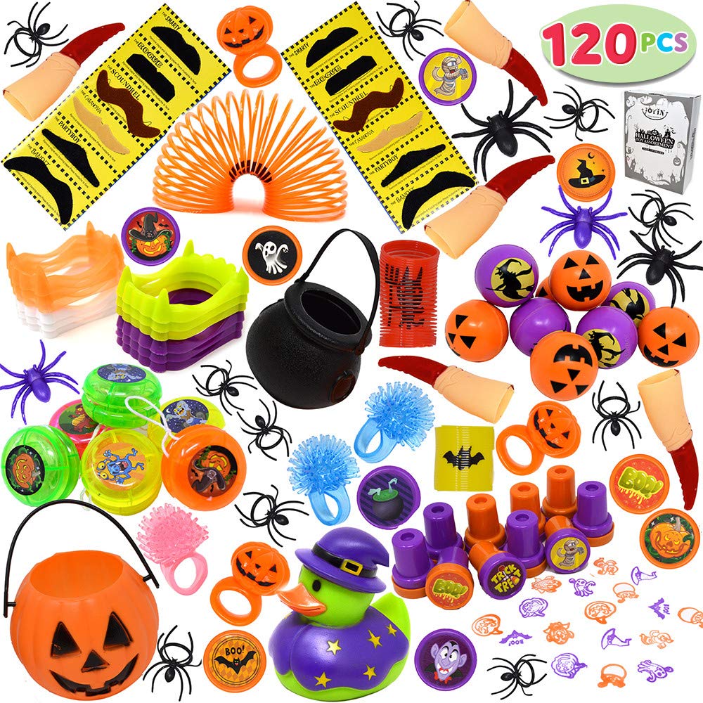 JOYIN 120 Pieces Halloween Toys Assortment for Halloween Party Favors, School Classroom Rewards, Trick or Treating, Halloween Miniatures, Halloween Prizes