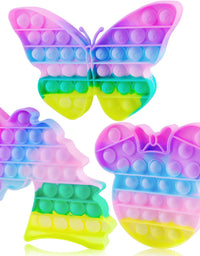 3 Pack Pop Fidget It Toy, Its Popit Popper Push Squeeze Sensory Bubble Anxiety Stress Relief Cheap Popitsfidgets Poppits Pops Popet Kid,it's Popitz Poppits Macaron Rainbow Butterfly Mouse Unicorn Gift
