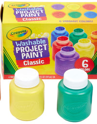 Crayola Washable Kids Paint, 6 Count, Kids At Home Activities, Painting Supplies, Gift, Assorted
