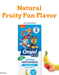 Orajel Kids Paw Patrol Fluoride-Free Training Toothpaste, Natural Fruity Fun Flavor, #1 Pediatrician Recommended Fluoride-Free Toothpaste, 1.5oz Tube
