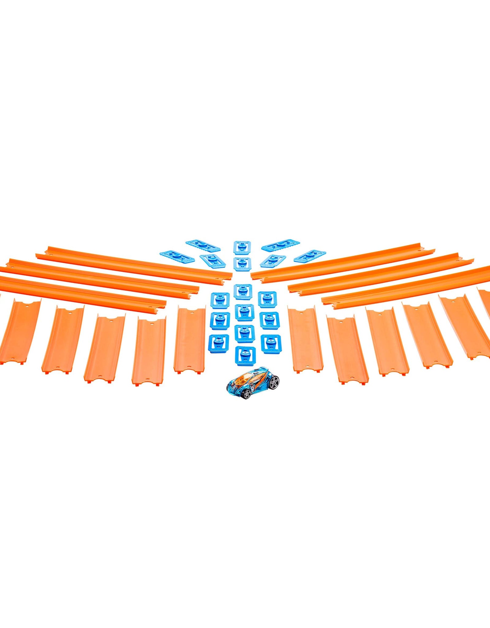 Hot Wheels Track Builder Straight Track with Car 15 Feet [Styles May Vary]