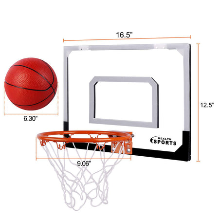 AOKESI Basketball for Kids - 16.5" x 12.5" Pro Indoor Mini Basketball Hoop Set for Door & Wall with Complete Accessories - Basketball Toys with Balls Gifts for Boys