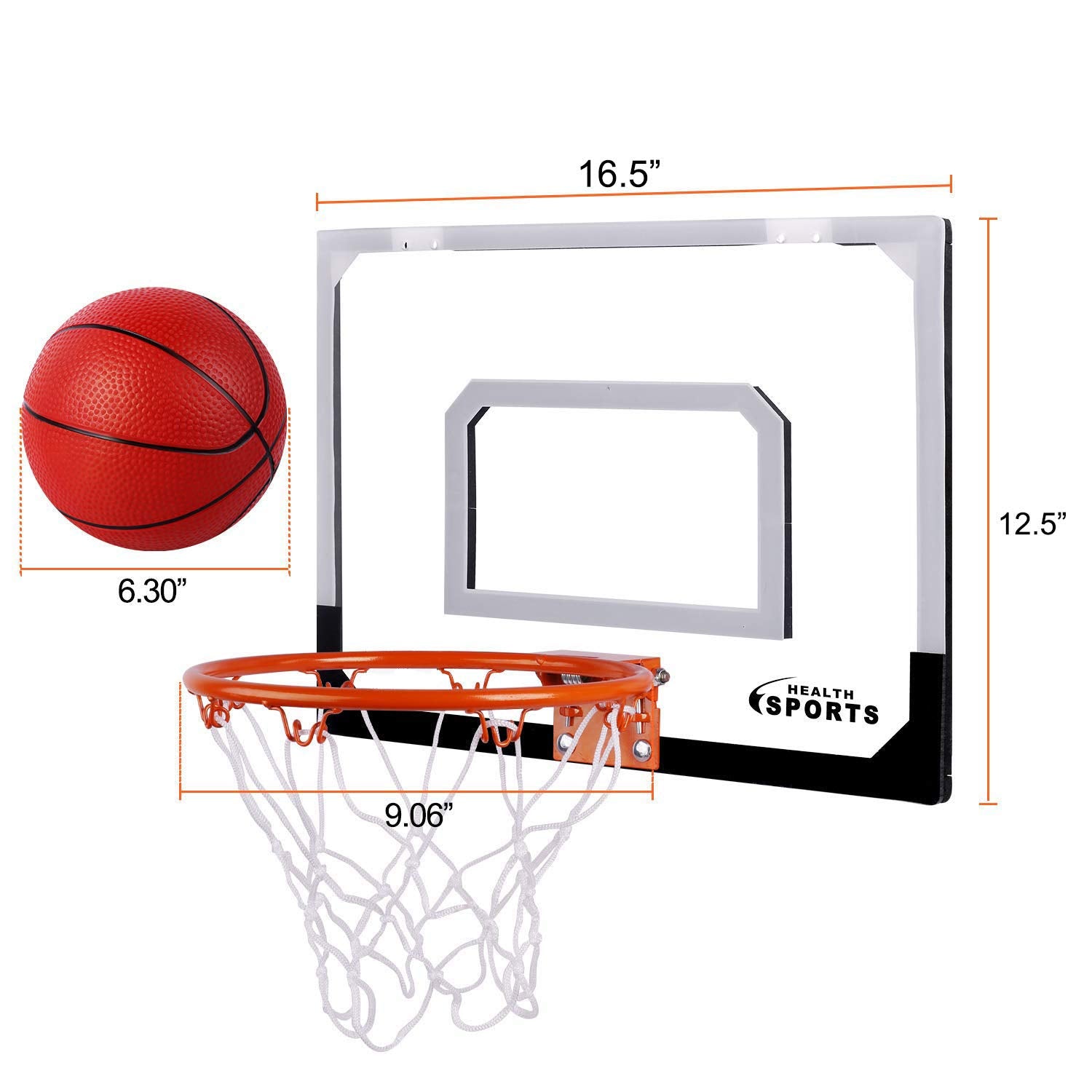 AOKESI Basketball for Kids - 16.5" x 12.5" Pro Indoor Mini Basketball Hoop Set for Door & Wall with Complete Accessories - Basketball Toys with Balls Gifts for Boys